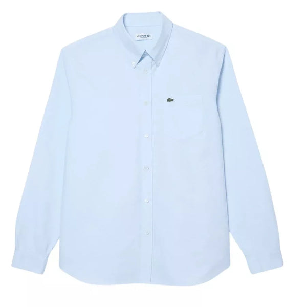 Lacoste Shirt for Men - Regular - Fit Cotton Oxford Shirt - Light Blue